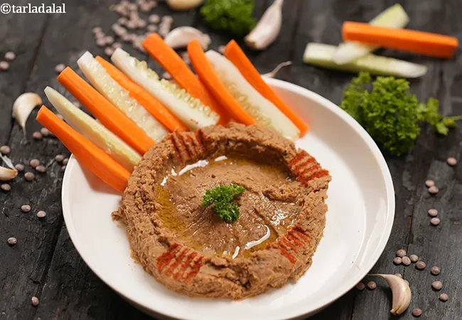 garlic lentil dip recipe | Indian red lentil dip | garlic masoor dip | healthy lentil dip