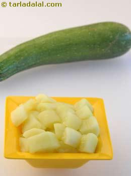 blanched zucchini