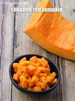 chopped red pumpkin