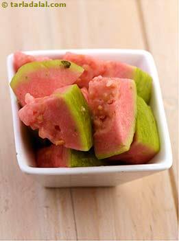 chopped pink guava