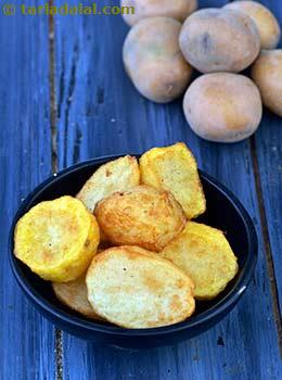 deep-fried baby potato halves