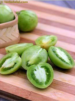 green tomato halves