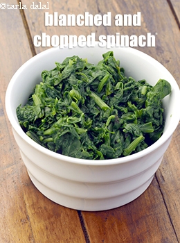 blanched and chopped spinach