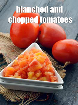 blanched and chopped tomatoes