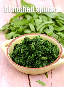 blanched spinach