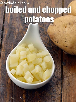 boiled and chopped potatoes