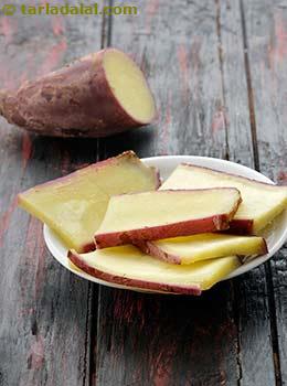 parboiled sweet potato long slices