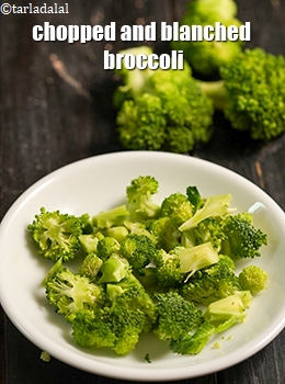 chopped and blanched broccoli