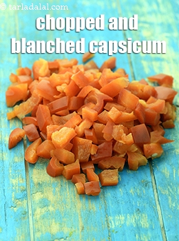 chopped and blanched capsicum