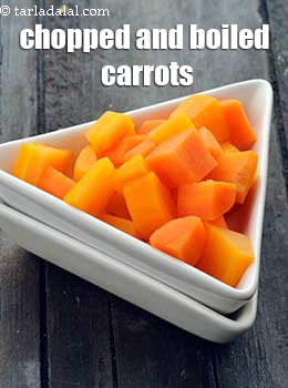 chopped and boiled carrots