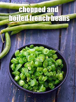 chopped and boiled french beans