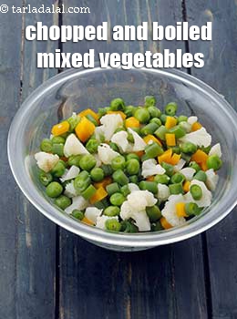 chopped and boiled mixed vegetables
