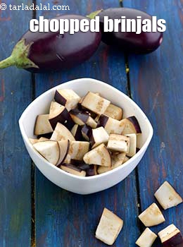 chopped brinjals