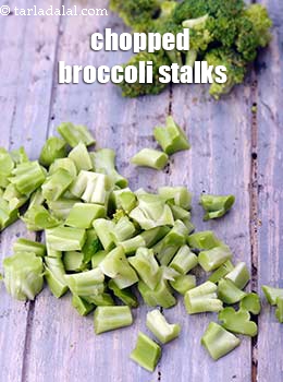 chopped broccoli stalks