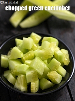 Chopped green cucumber