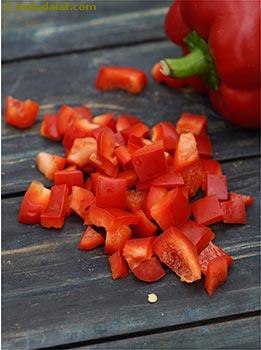 chopped red capsicum