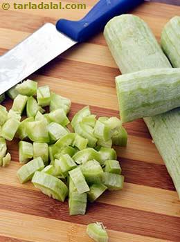 chopped snake gourd