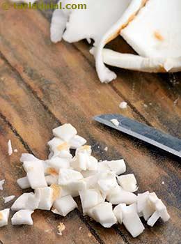 chopped tender coconut meat