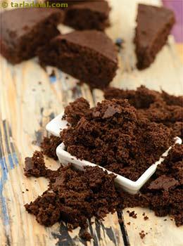 crumbled chocolate sponge cake