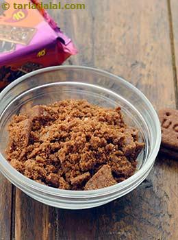 crushed bourbon biscuit