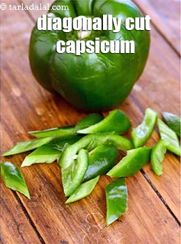 diagonally cut capsicum