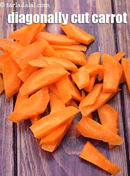 diagonally cut carrot