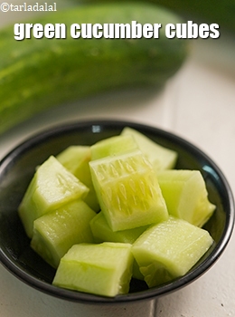green cucumber cubes