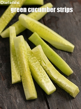 green cucumber strips