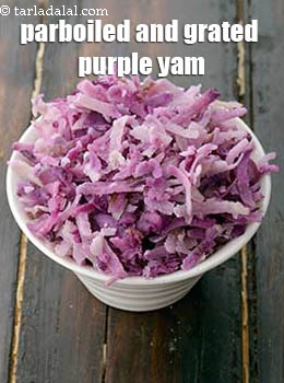 parboiled and grated purple yam