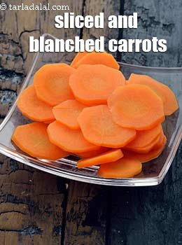 sliced and blanched carrots