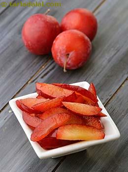 sliced plums