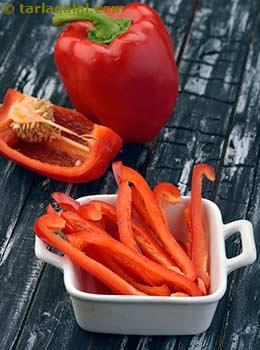 sliced red capsicum