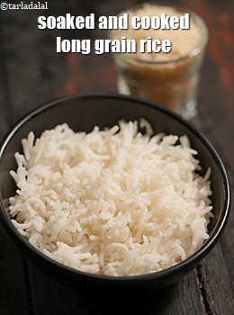 soaked and cooked long grain rice