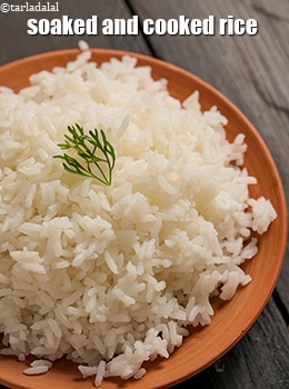 soaked and cooked rice