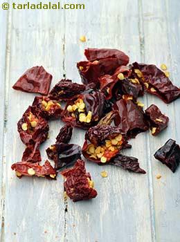 soaked and chopped dry Kashmiri red chillies