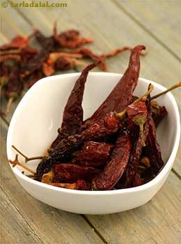 soaked dry Kashmiri red chillies