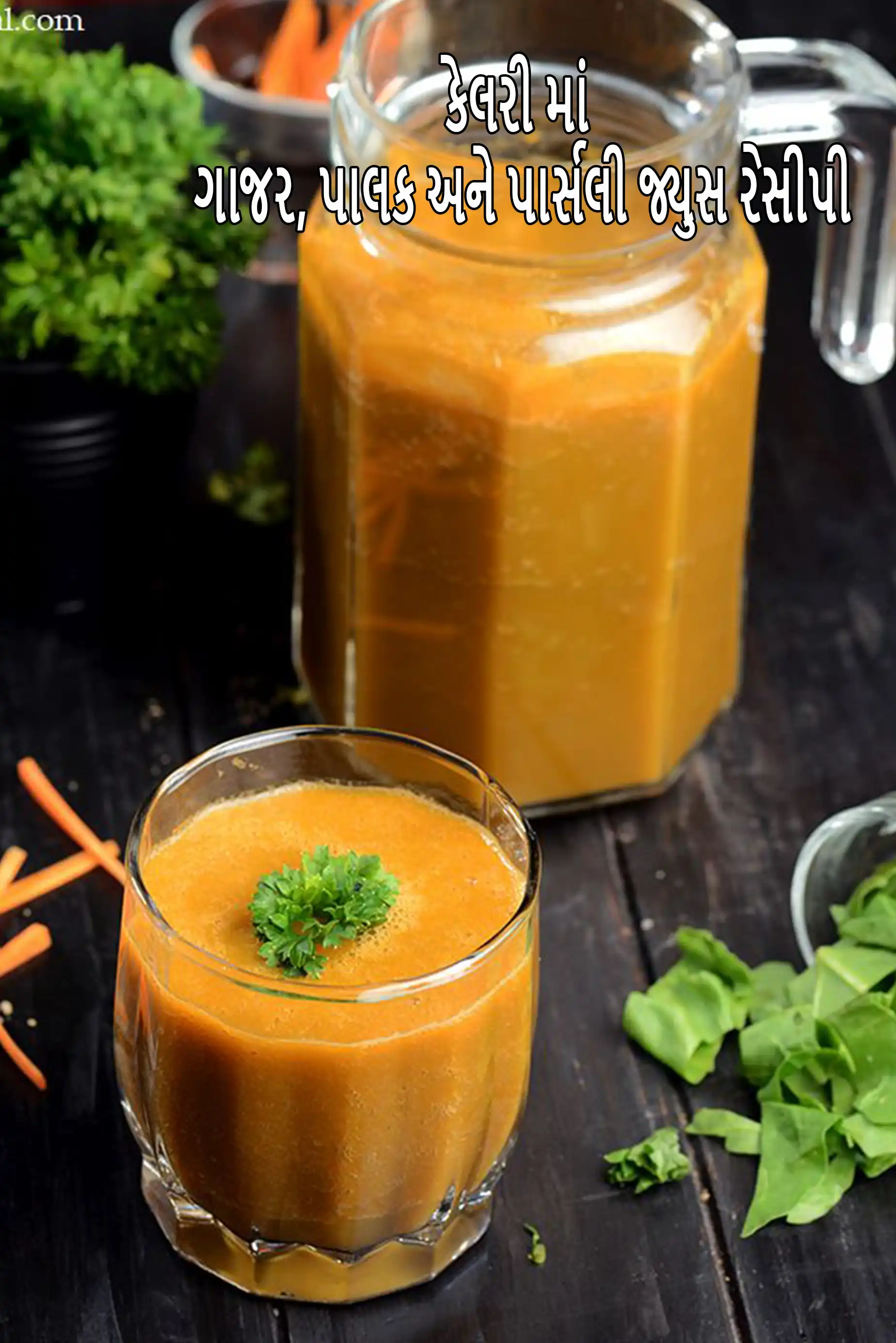 Indian carrot parsley juice | spinach carrot celery juice for detox |