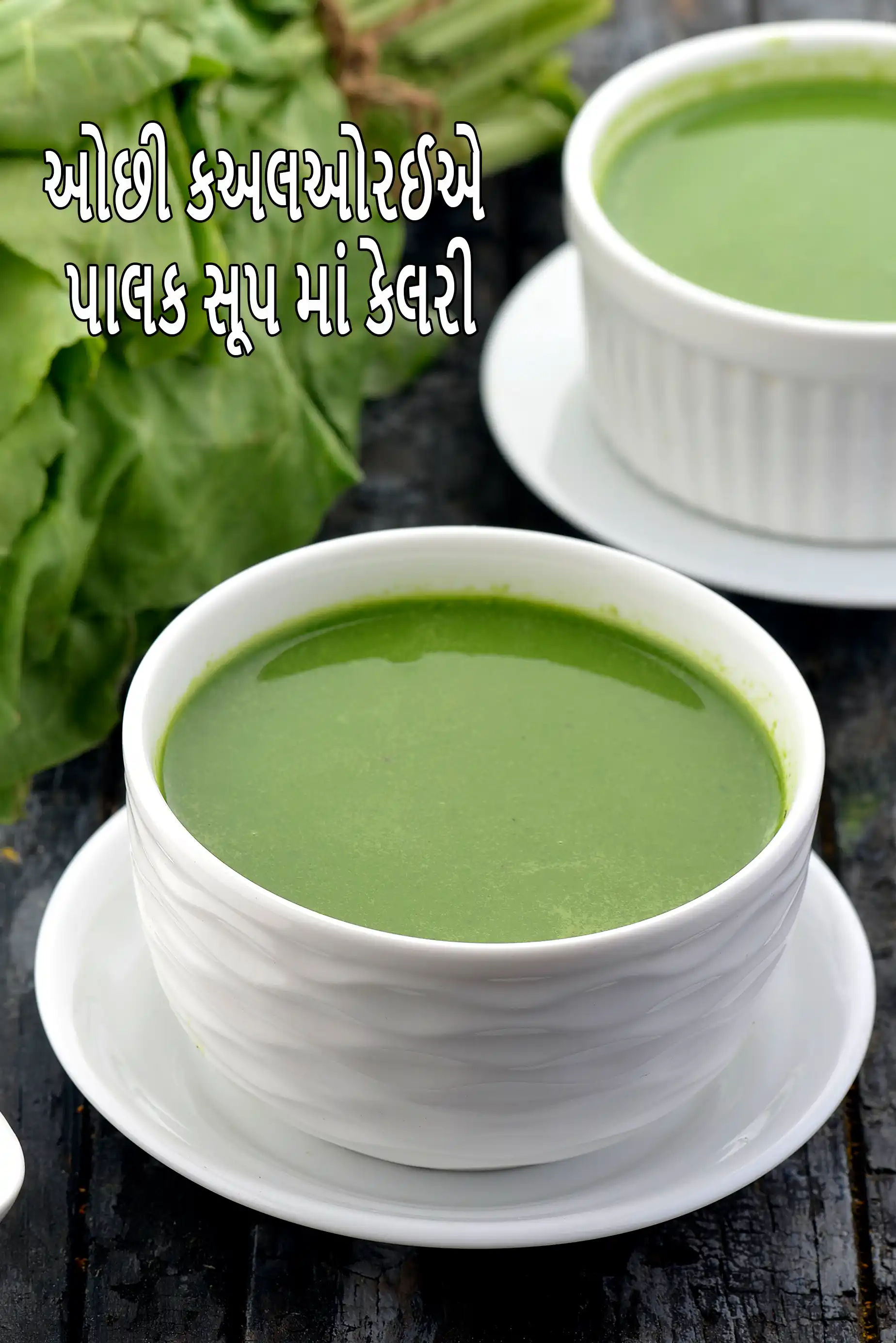low calorie spinach soup | low cal palak soup | quick Indian spinach soup with low fat milk |