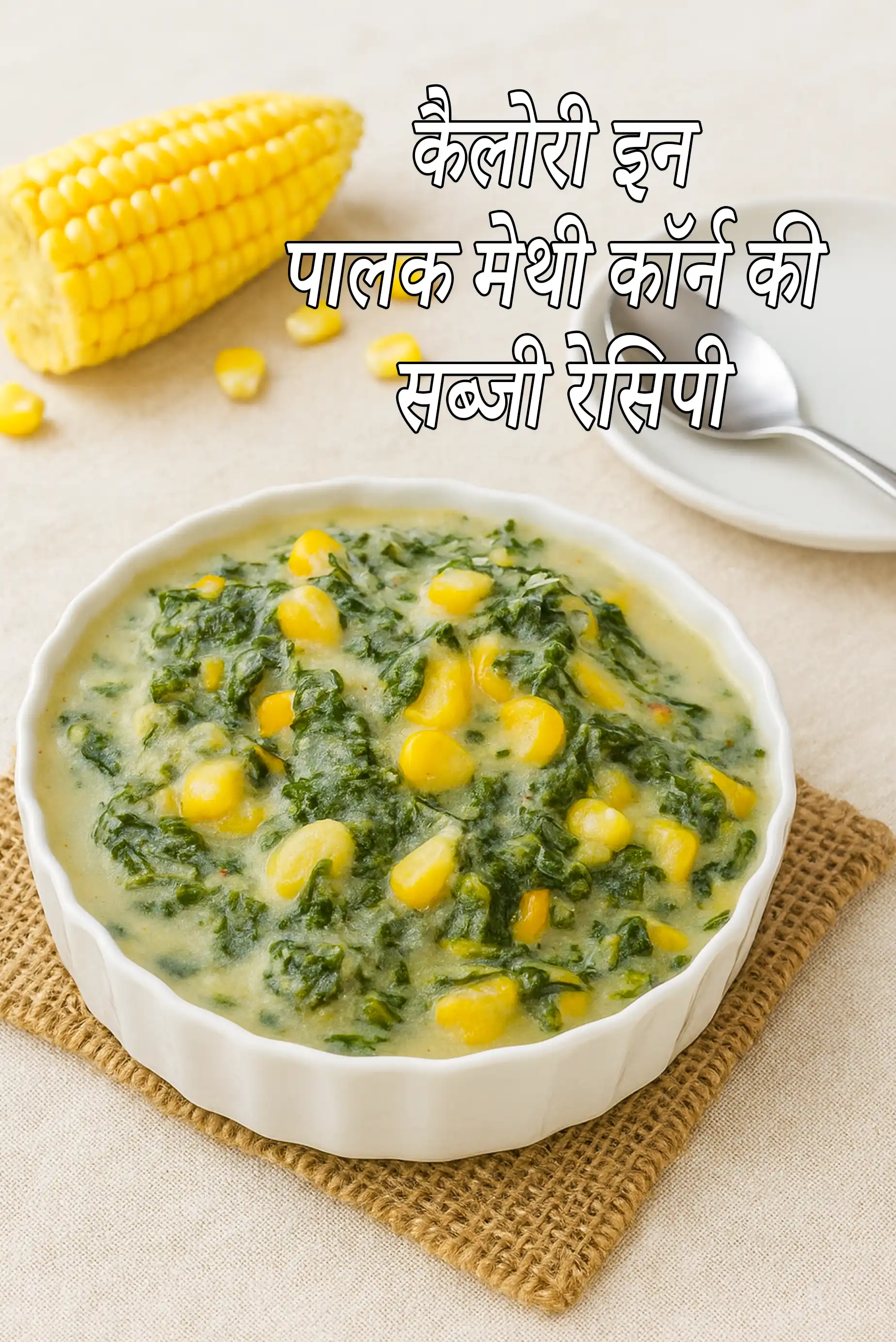 पालक मेथी कॉर्न सब्ज़ी की कैलोरी