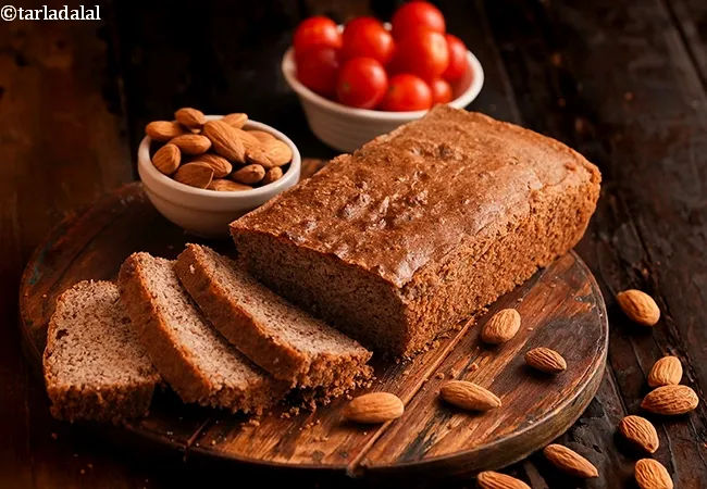 homemade almond bread without eggs | keto almond bread | eggless almond bread | low carb almond bread |