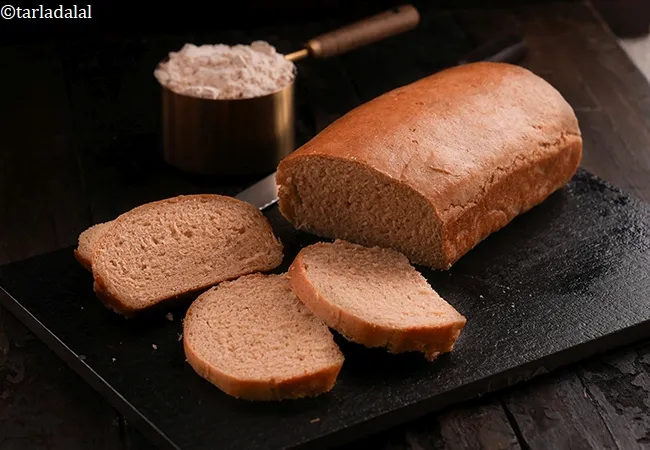 low calorie brown bread | low calorie whole wheat bread | healthy Indian brown bread | homemade brown bread with 100% whole wheat flour |