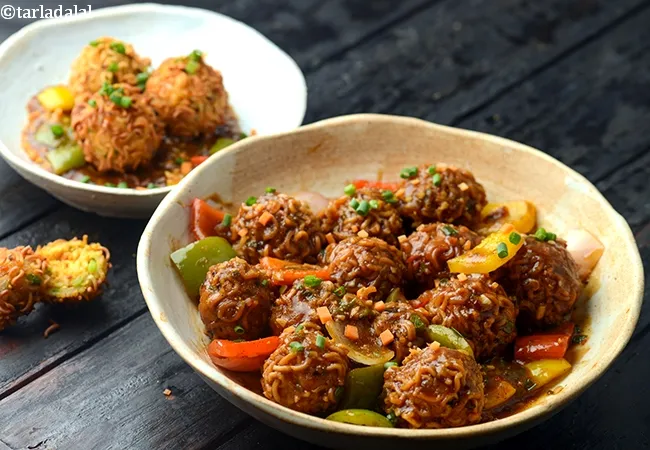 maggi manchurian recipe | noodles manchurian | Indian maggi manchurian gravy |