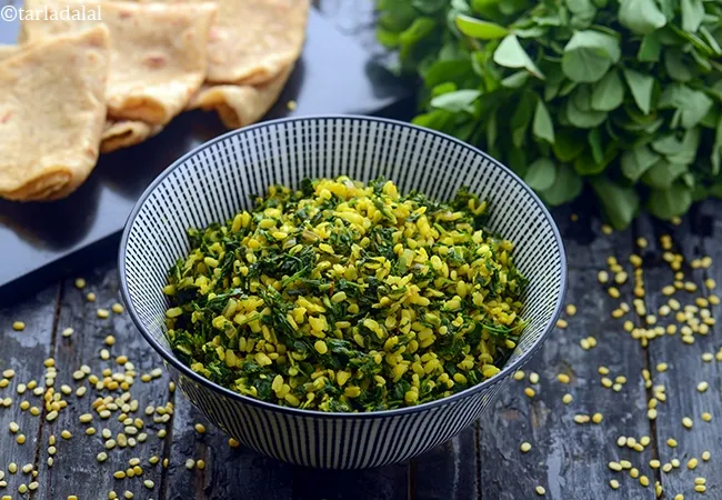 moong dal methi sabzi recipe | healthy methi leaves with moong dal | methi moong dal ki sabzi