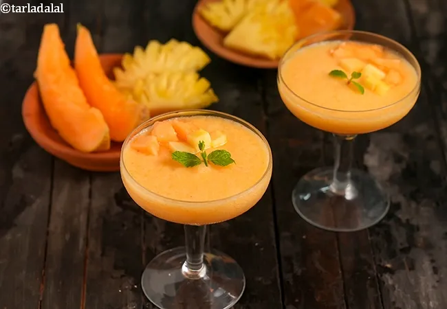 muskmelon pineapple juice | Indian Ananas kharbuja juice | healthy pineapple muskmelon with ginger