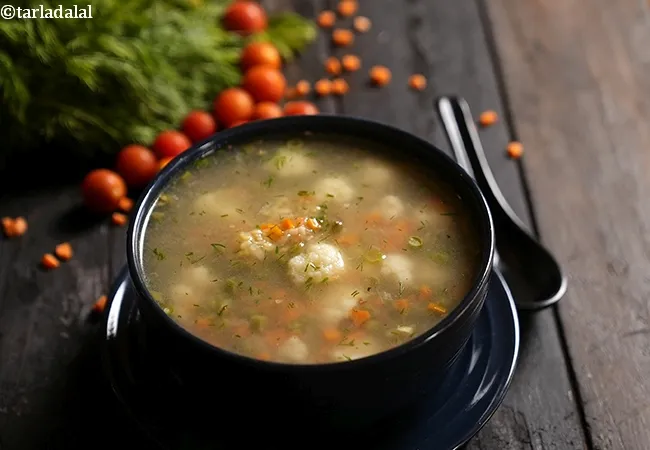 वन मील सूप रेसिपी | स्वस्थ दाल सब्जी का सूप | कम नमक वाला दाल का सूप | One Meal Soup, Healthy Indian Dal Vegetable Soup