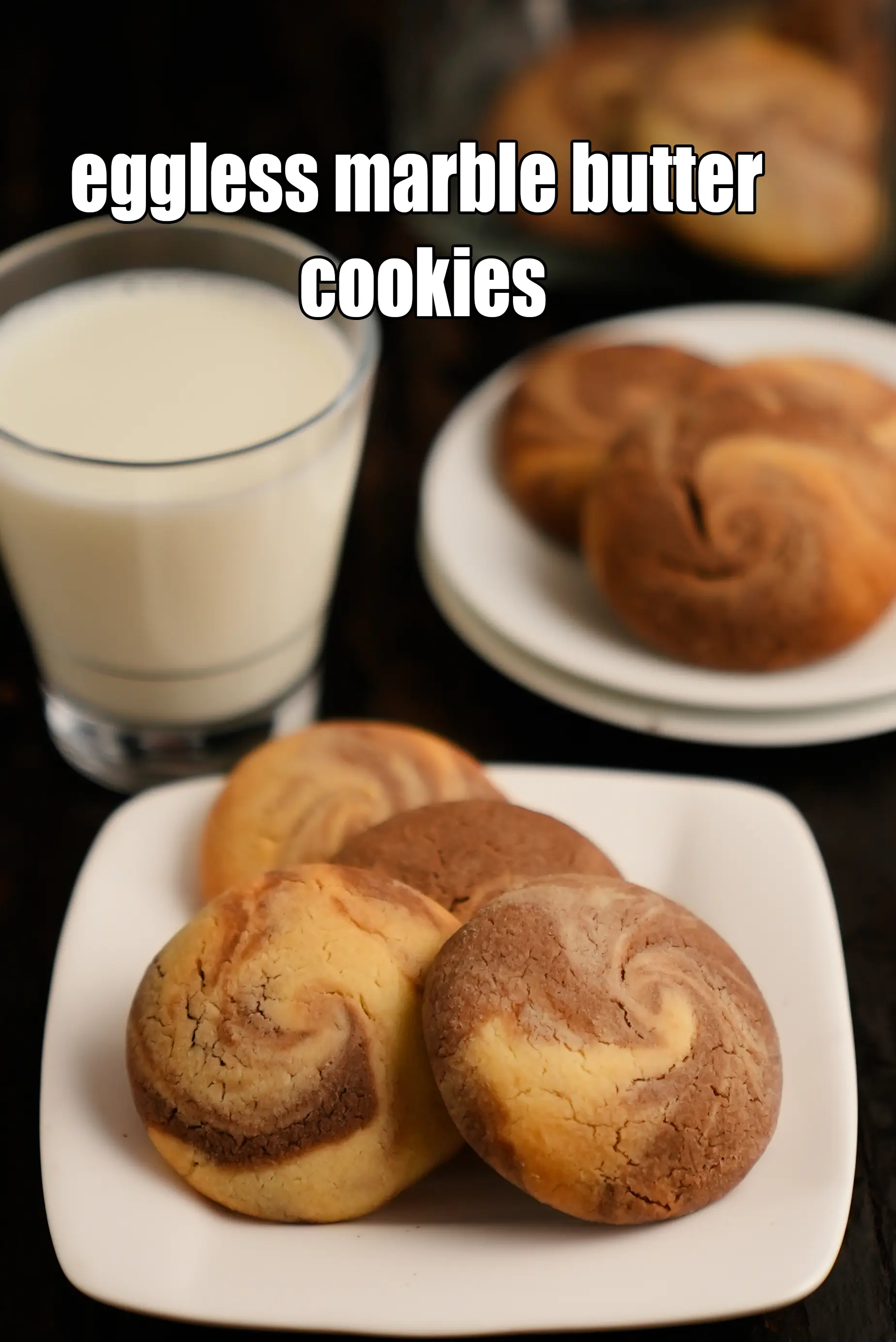 eggless marble butter cookies recipe | chocolate butter cookies | vanilla chocolate marble cookies |