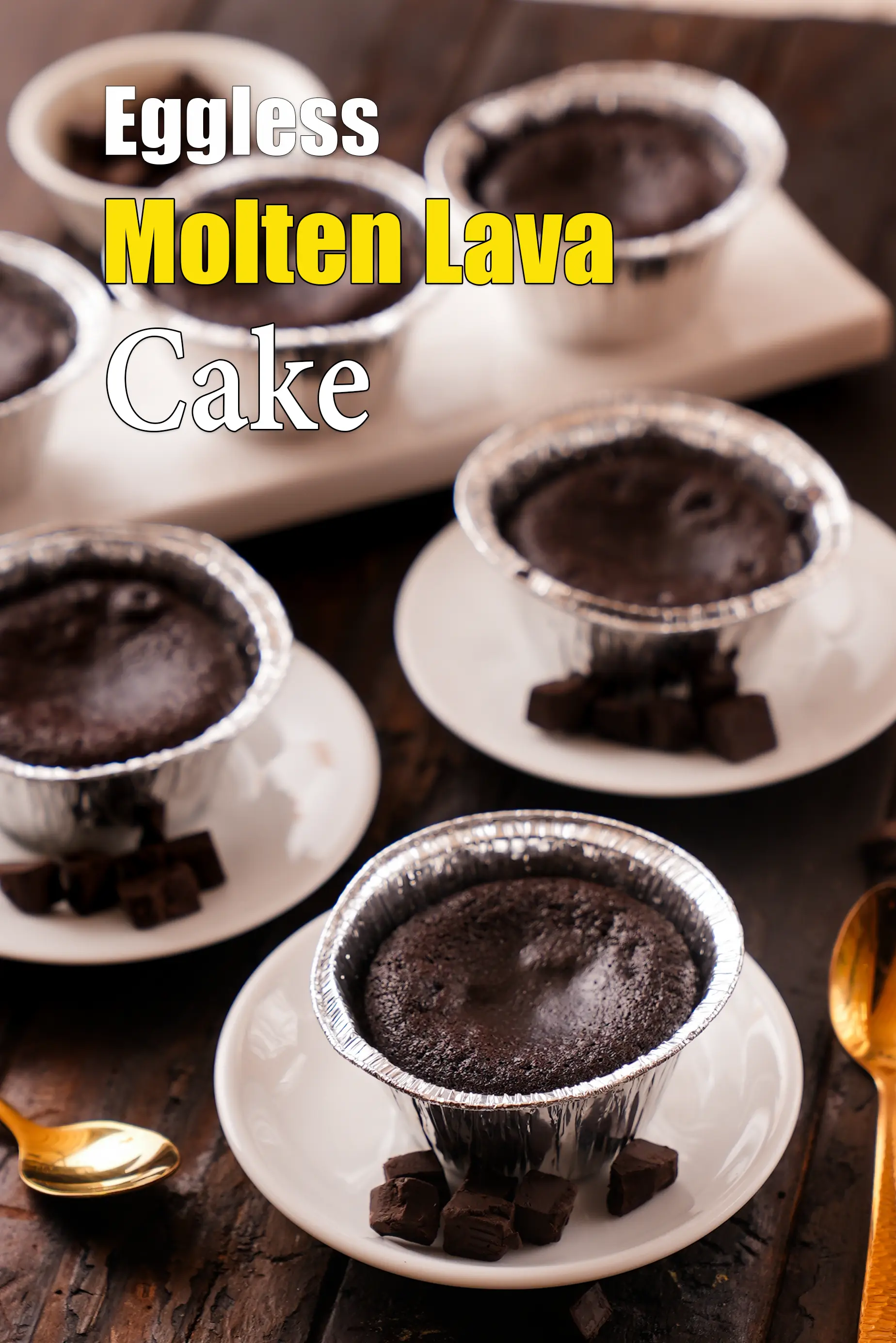 eggless molten lava cake recipe | chocolate lava cake | choco lava cake