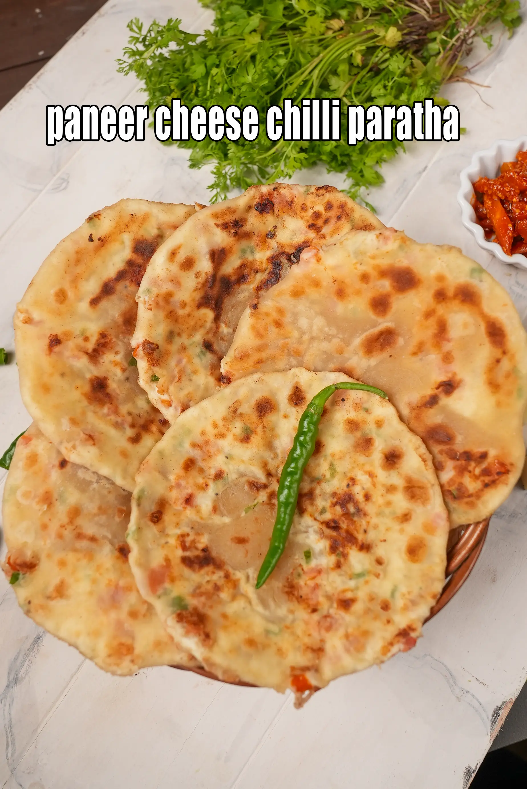 paneer cheese chilli paratha | tomato cheese paratha | Indian cheese paneer paratha | 