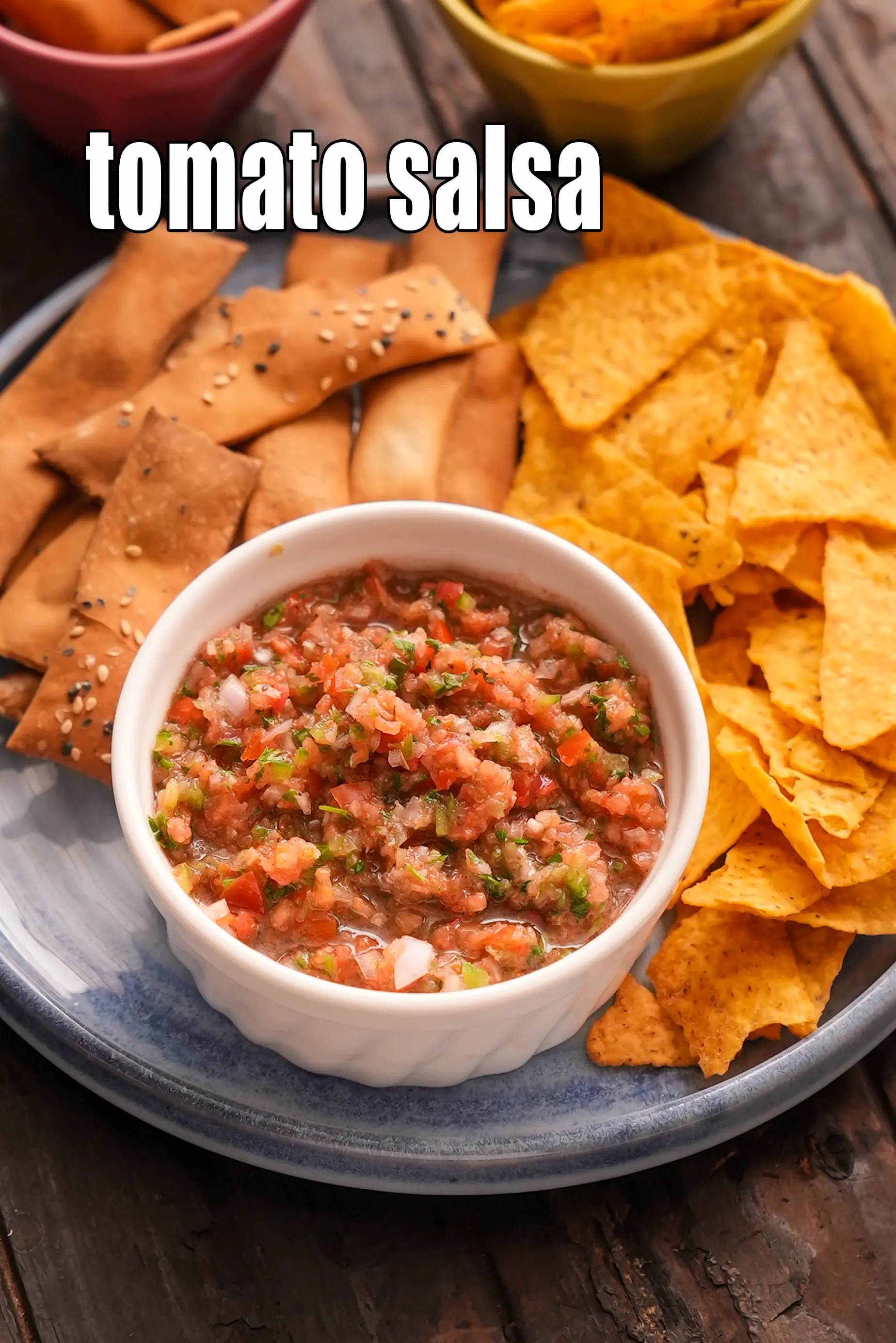 tomato salsa recipe | fresh Indian style tomato salsa |  healthy salsa recipe with fresh tomatoes |