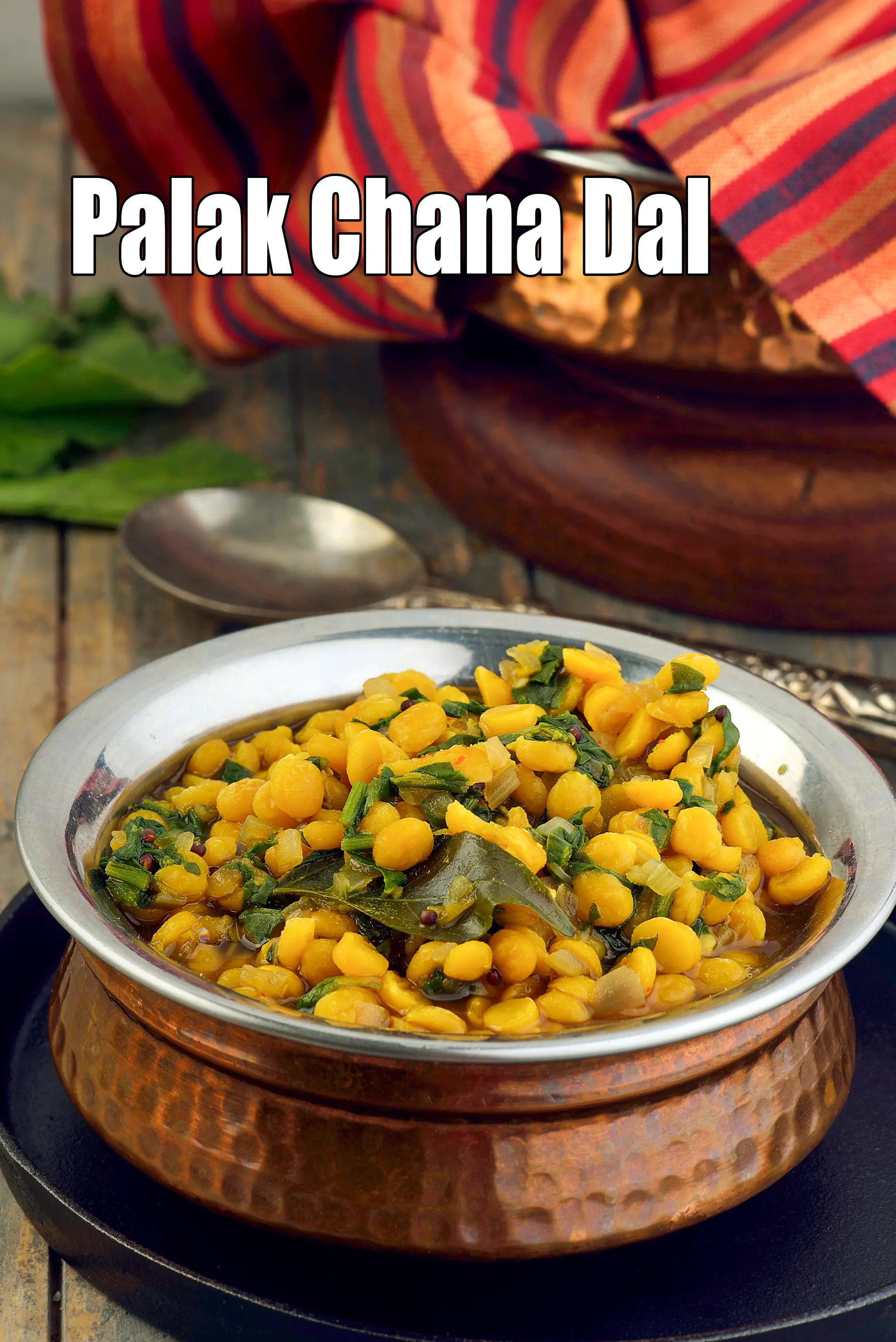 palak chana dal recipe | healthy spinach chana dal | Indian chana dal palak | zero oil chana dal palak |